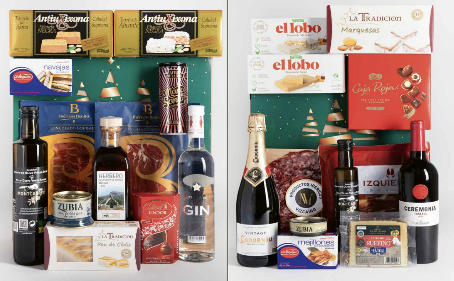 cesta de alimentos groumet