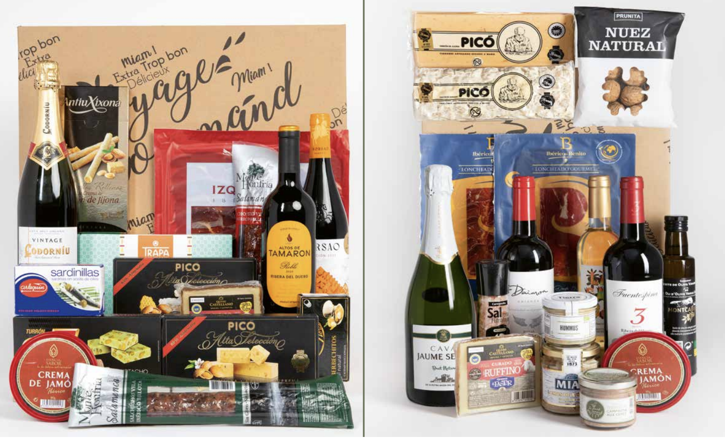 cesta de productos gourmet